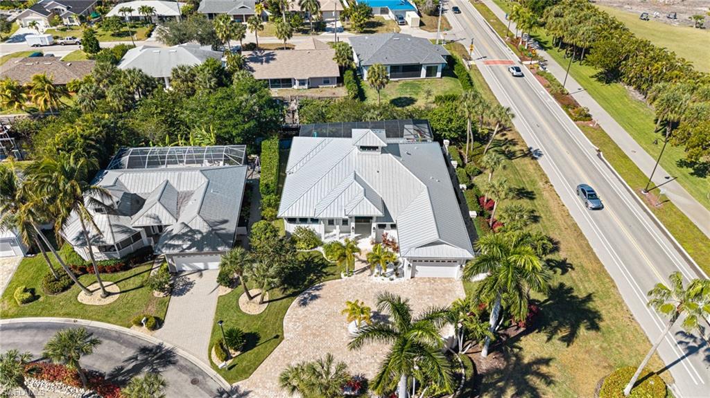 Aerial perspective of suburban area