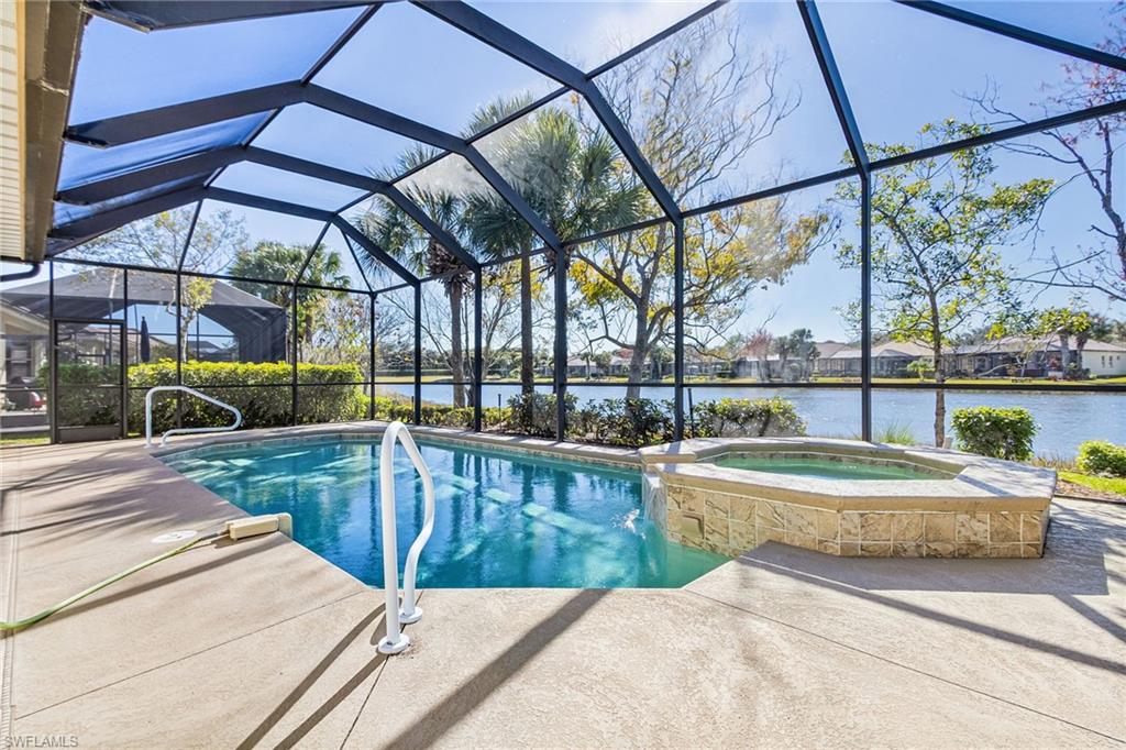 pool view from hot tub to pool
