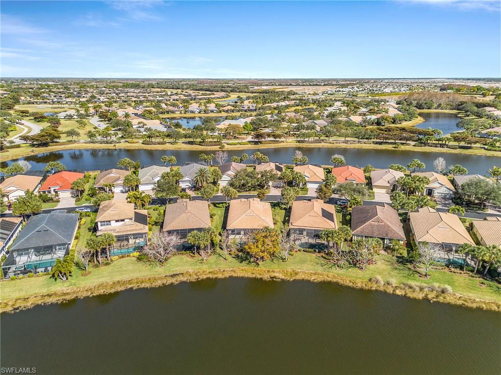 View from lake looking at homes