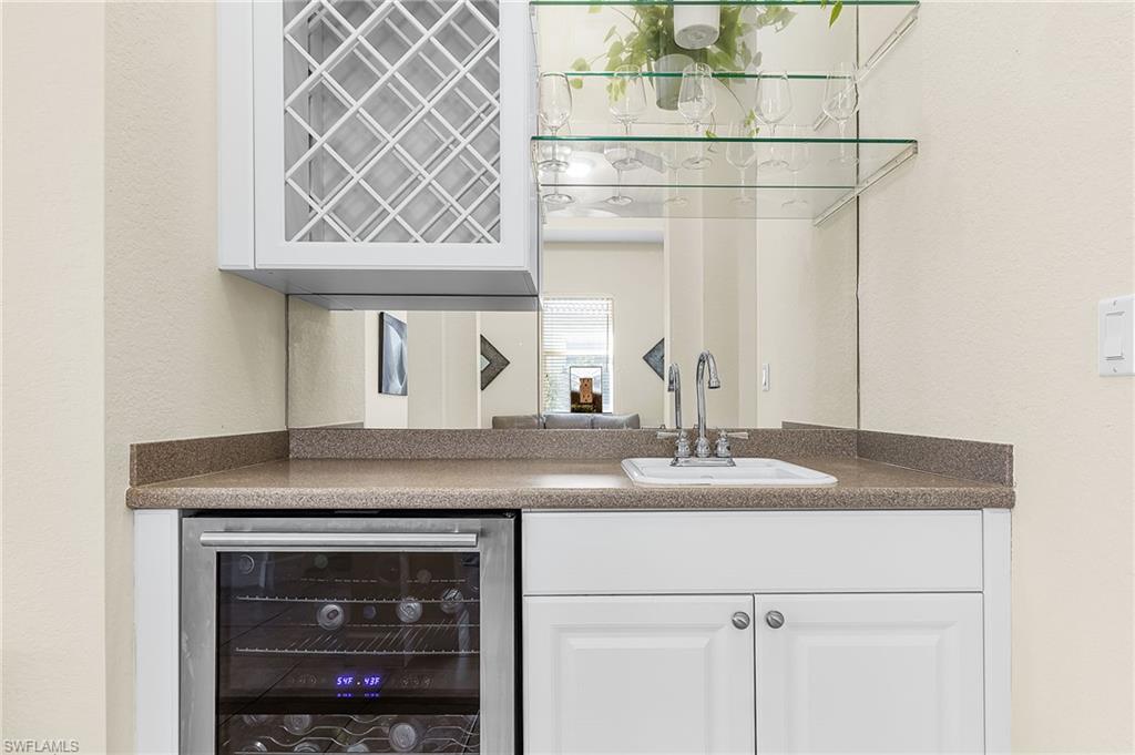 Wet bar with wine cooler