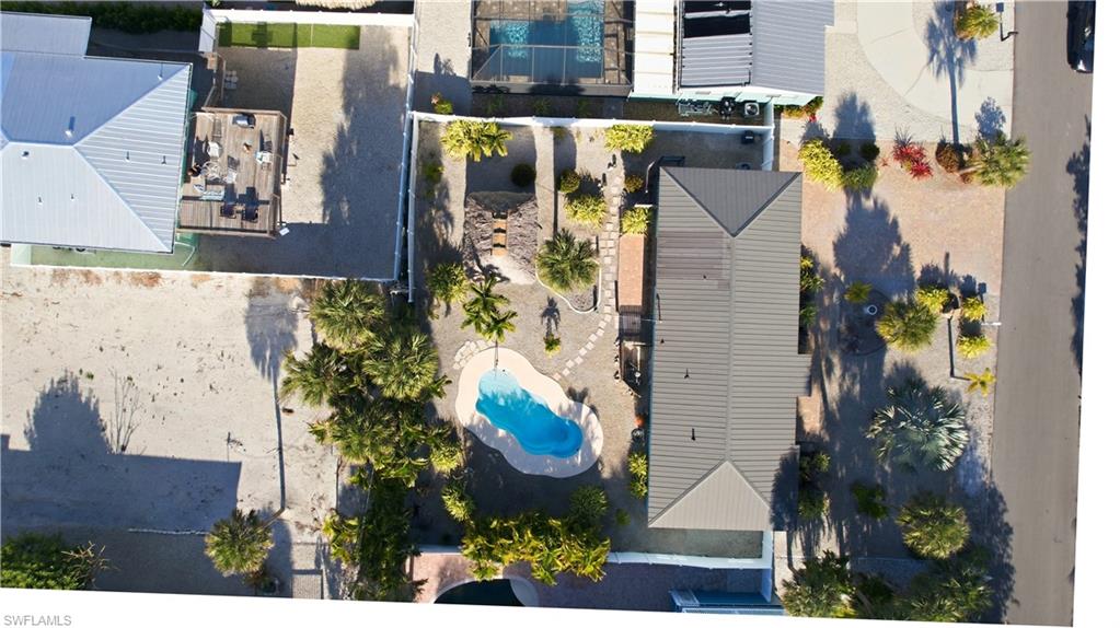 Aerial view of a pool area