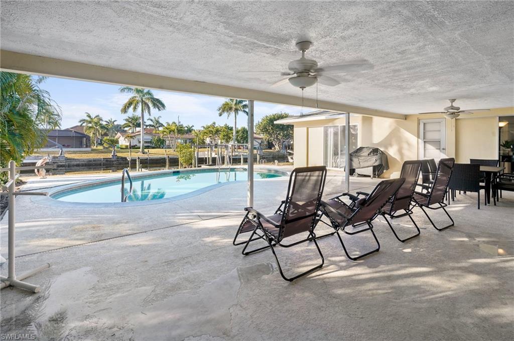 Beautiful kidney shapped pool that faces south.
