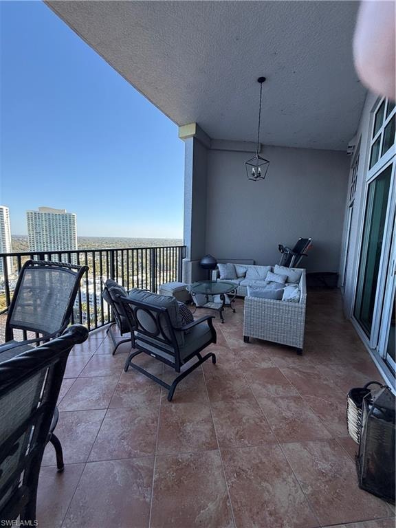 Balcony with an outdoor hangout area