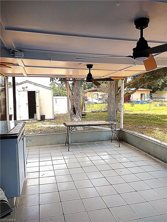 Ceramic tiled screen porch w color changing fans