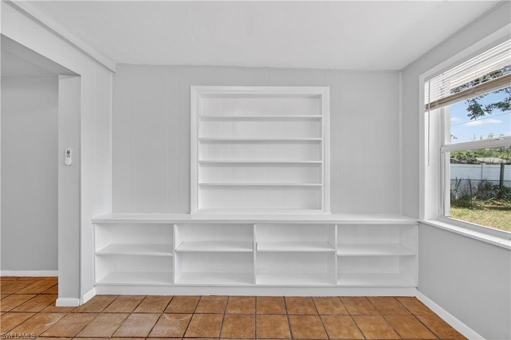 Built-in bookcase in family room