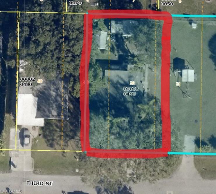 Red area is approx 80' area included with house