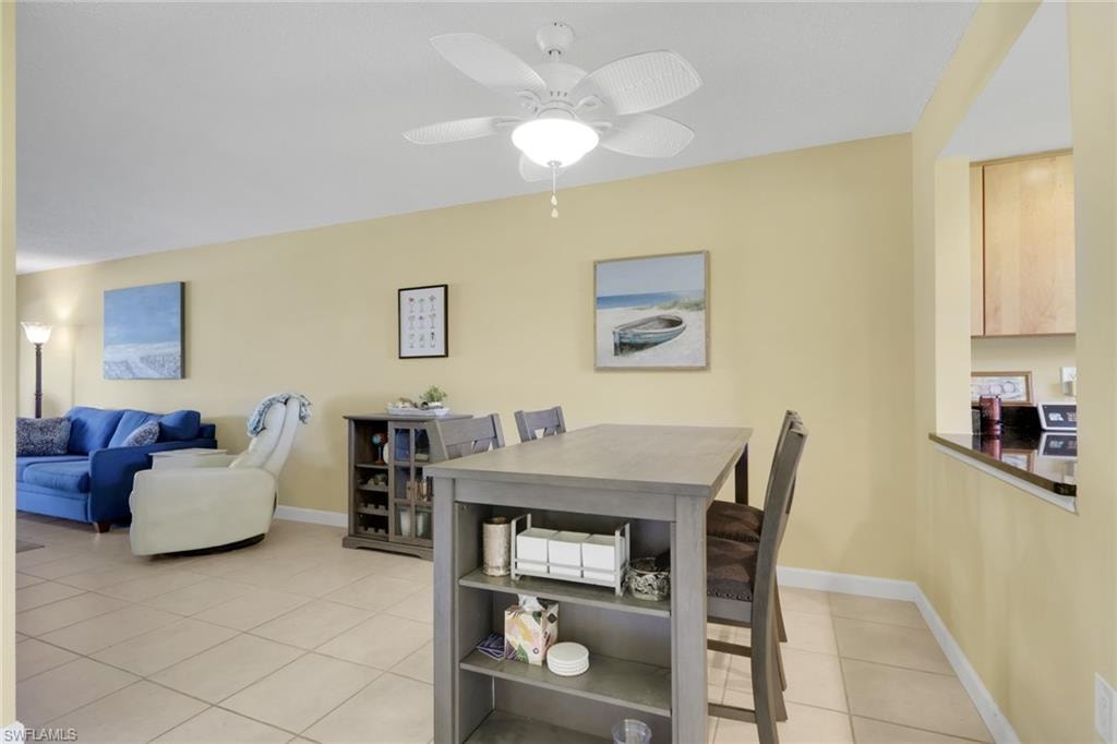 Dining area opening into living room