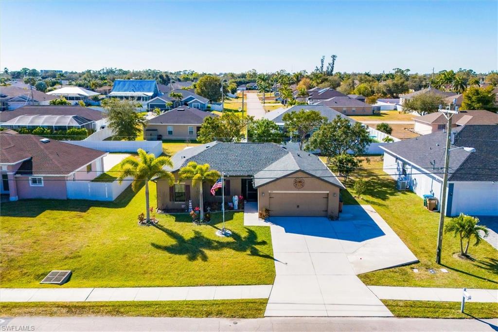 Aerial view of residential area