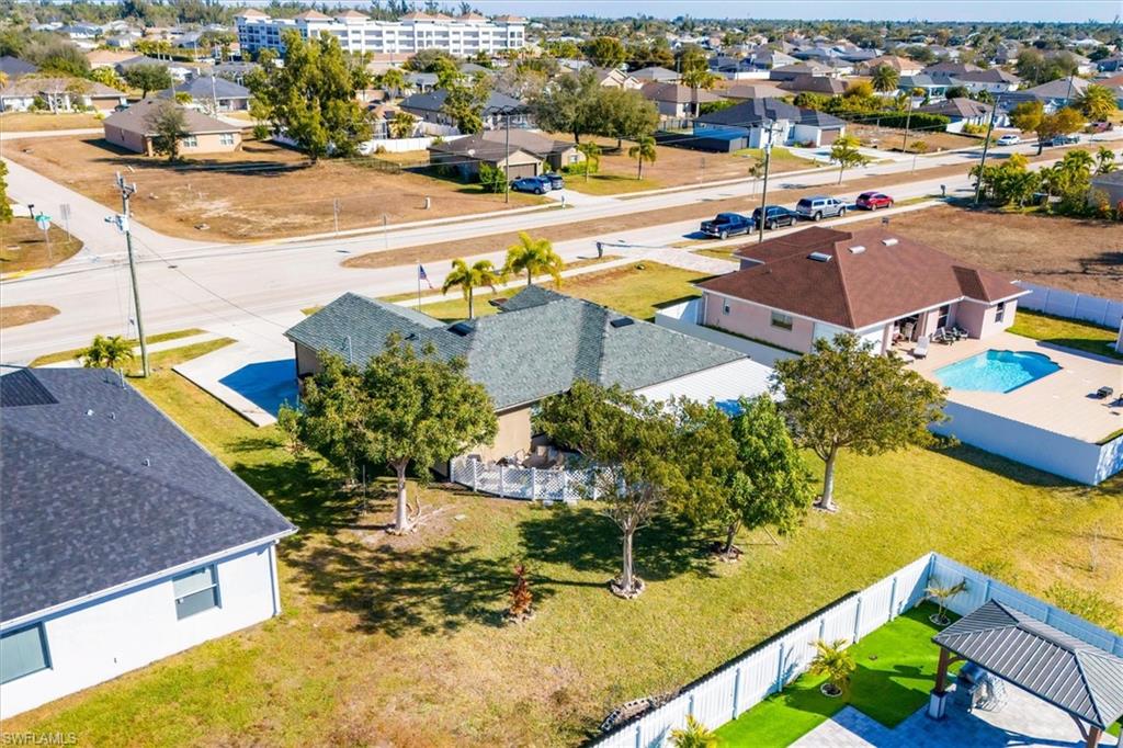 Aerial view of residential area