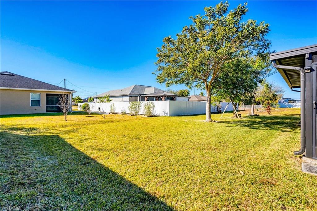 View of fenced yard