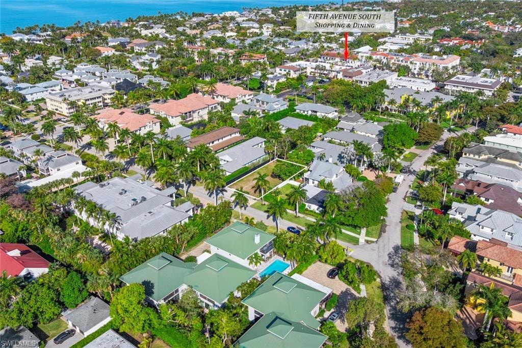 Drone / aerial view of a nearby body of water