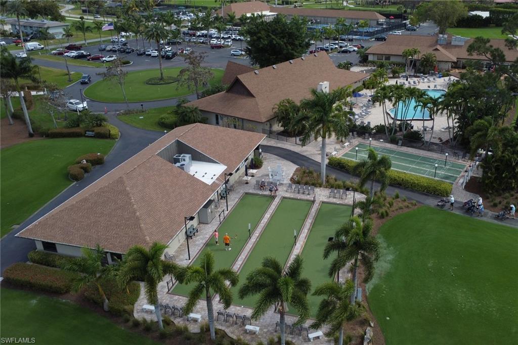 Bocce courts near the main pool area and behind the administration office.
