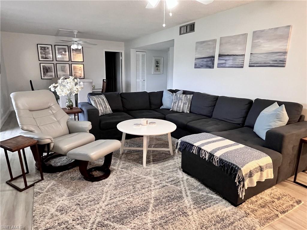 Large sectional for TV watching and entertaining.