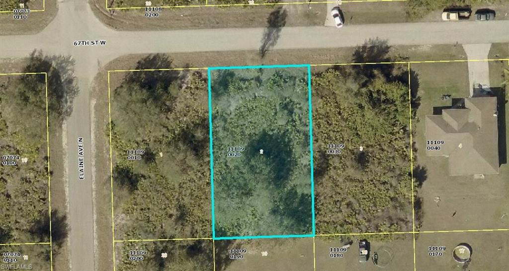 Aerial overview of property's location with property boundaries highlighted
