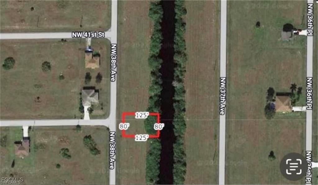 Map / location with property parcel outlined