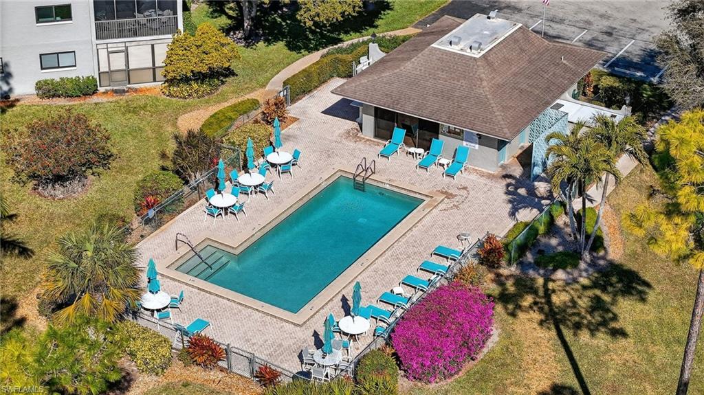 Community pool featuring a patio area