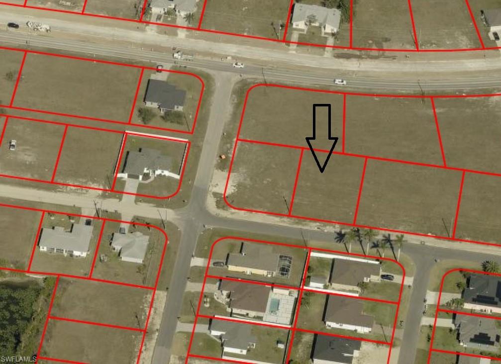 Aerial view of property's location featuring property boundaries highlighted