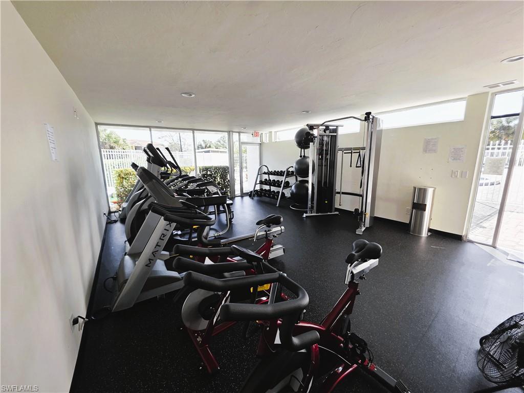 Gym featuring expansive windows