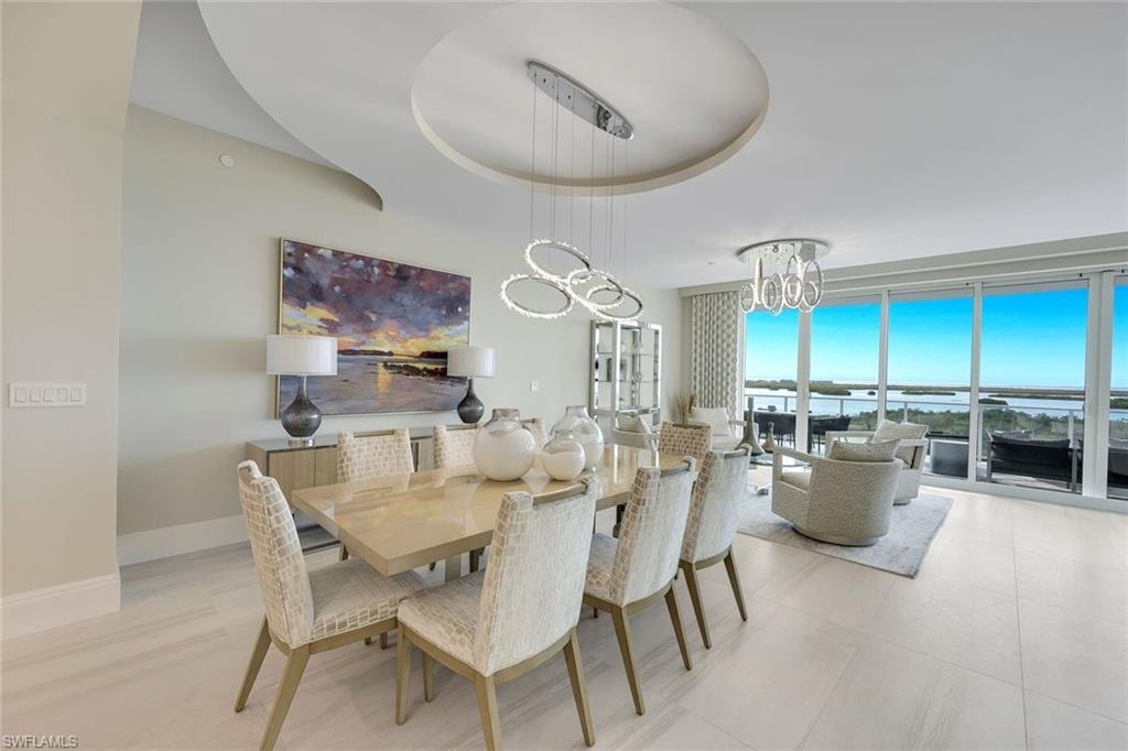 A remarkable dining space crafted for stylish entertaining in this luxurious residence above it all.