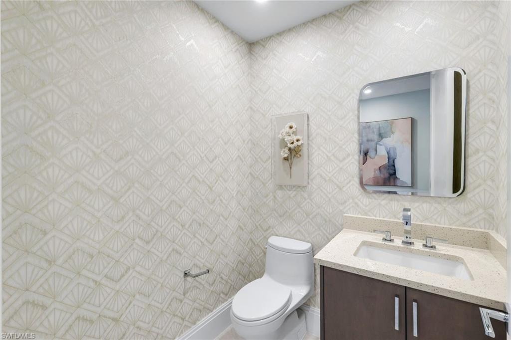 Well-appointed powder room.