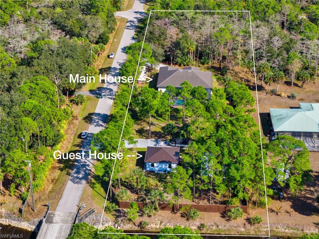 Aerial overview of property's location with property boundaries highlighted