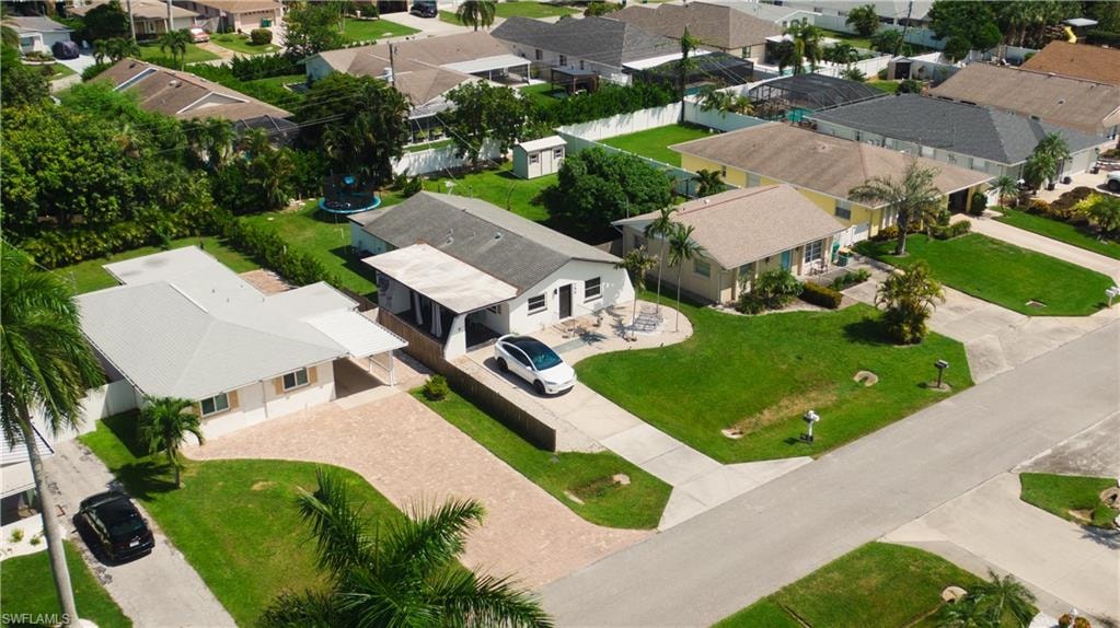 Aerial perspective of suburban area