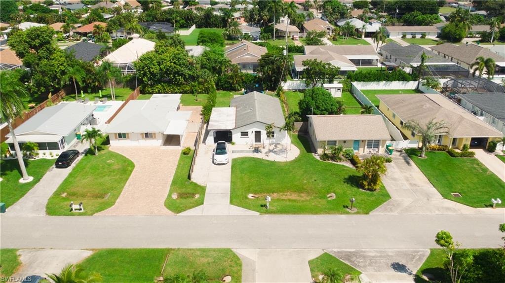 Aerial view of residential area