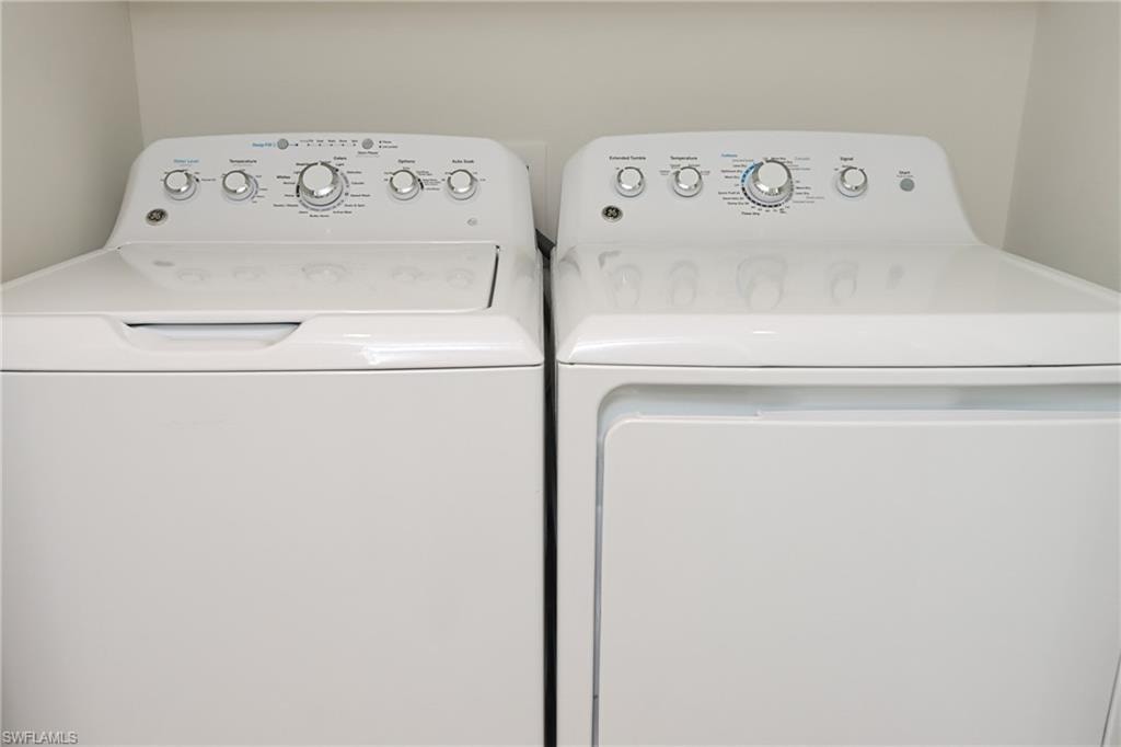 Laundry area with washing machine and dryer