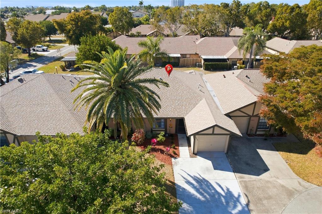 Aerial perspective of suburban area