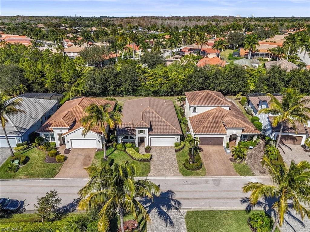 Aerial perspective of suburban area