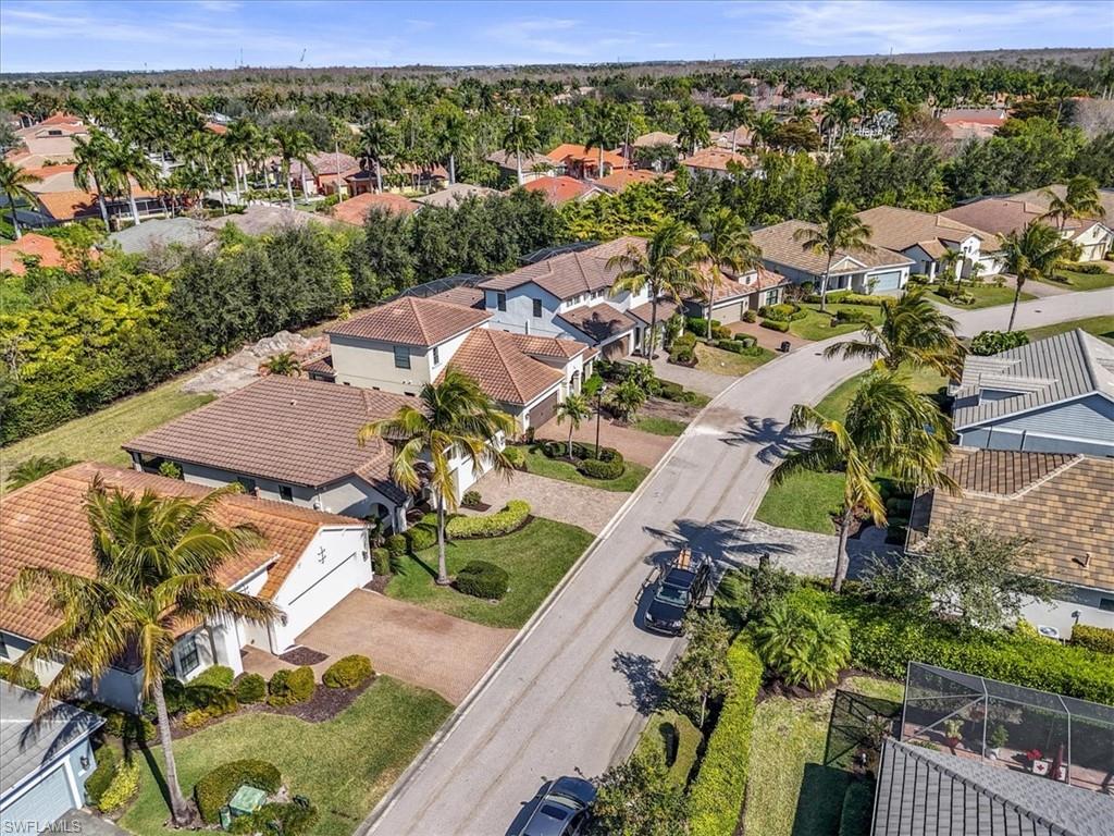 Aerial perspective of suburban area