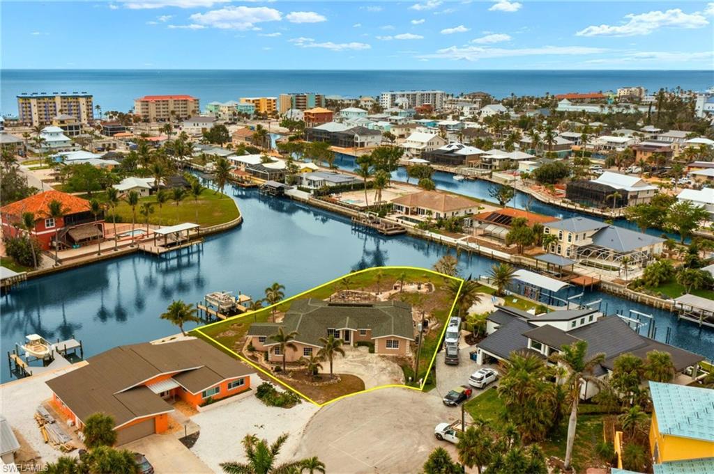 Bird's eye view featuring a water view virtually enhanced images