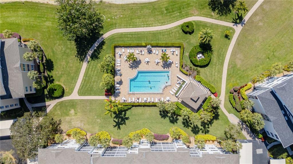 Bird's eye view of the Princeton Place pool, deck, & Cabana