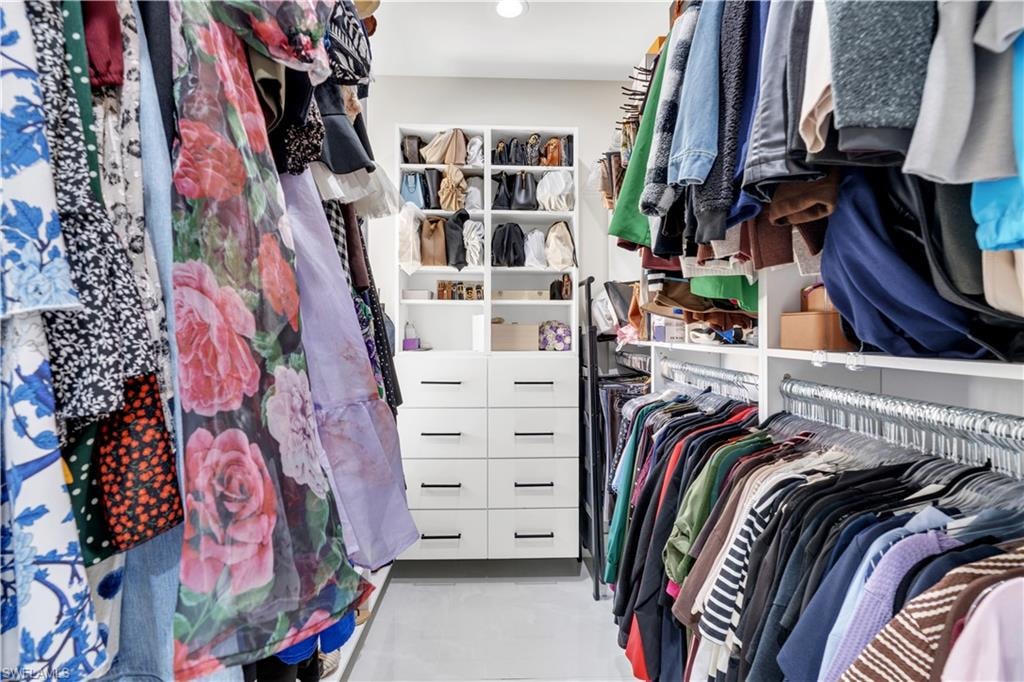 View of walk in closet