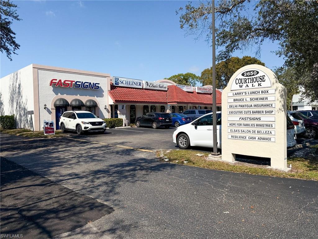 View of commercial location with marquis sign