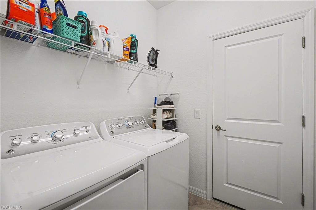 Laundry area with independent washer and dryer