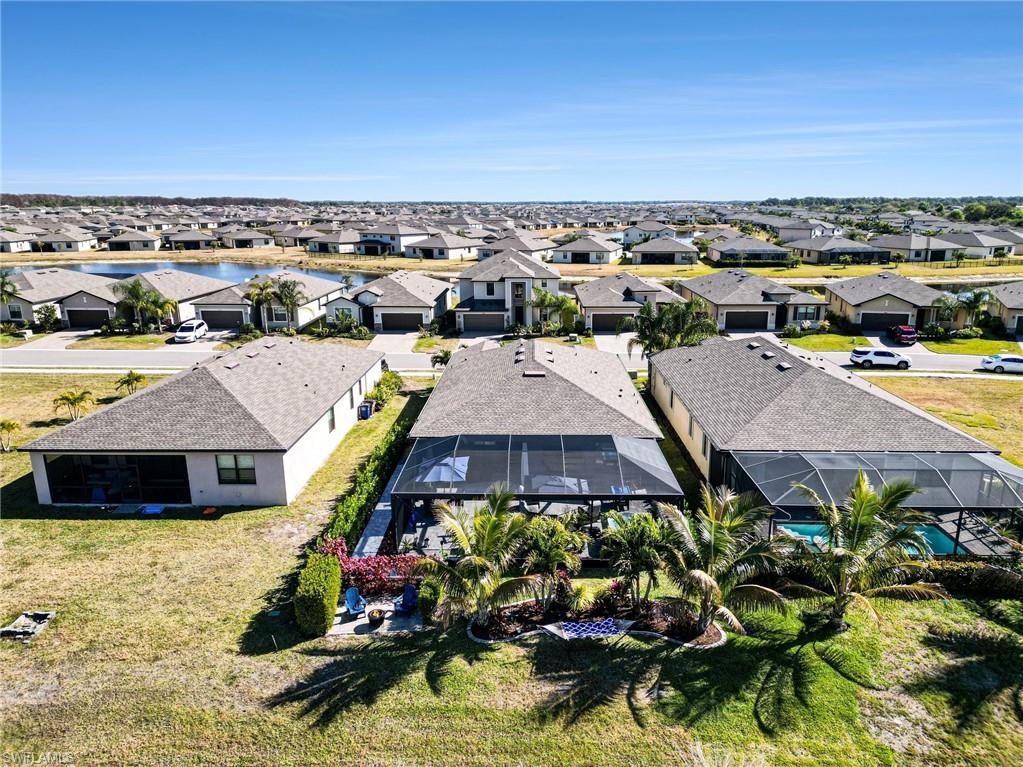 Aerial view of residential area