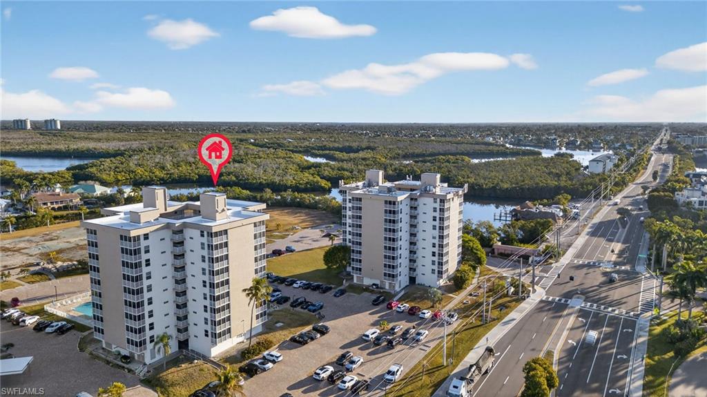 Aerial view of condo complex