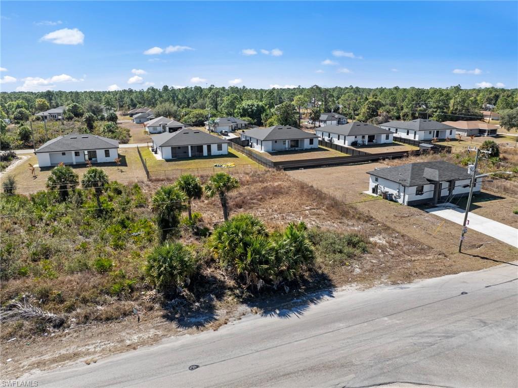 Aerial perspective of suburban area