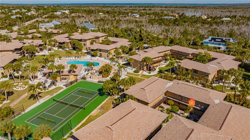 Aerial perspective of suburban area