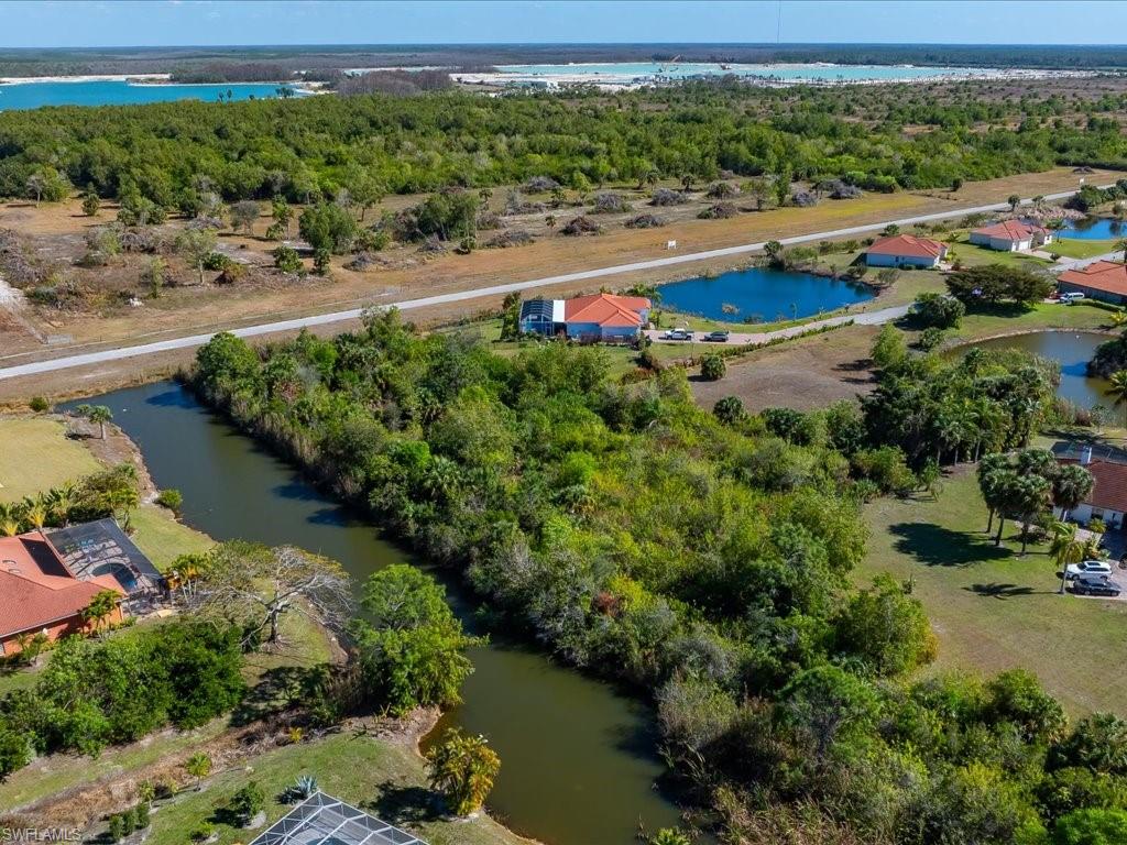 Aerial view of a large body of water