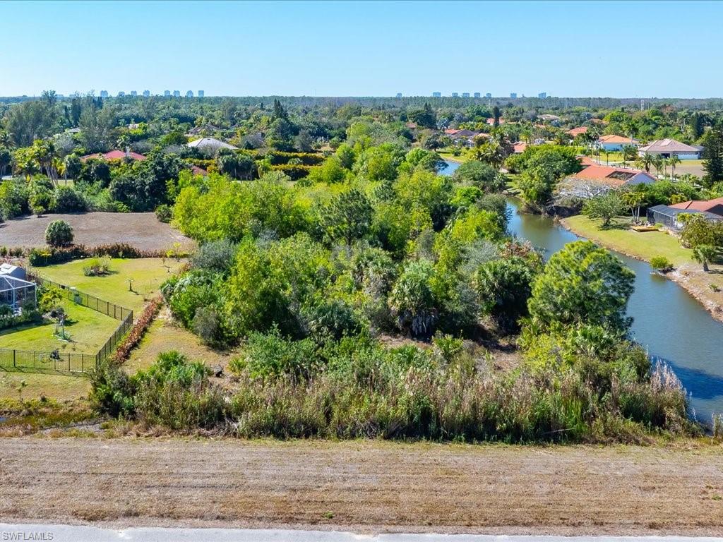Drone / aerial view of a tree filled landscape