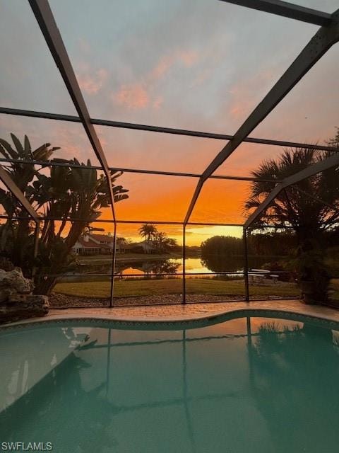 Swimming pool featuring screen inclosure
