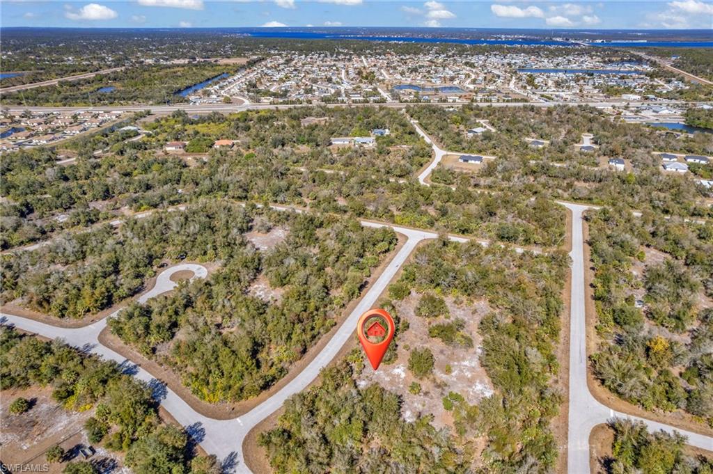 Aerial view of property's location