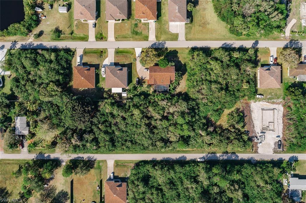 Aerial view of residential area