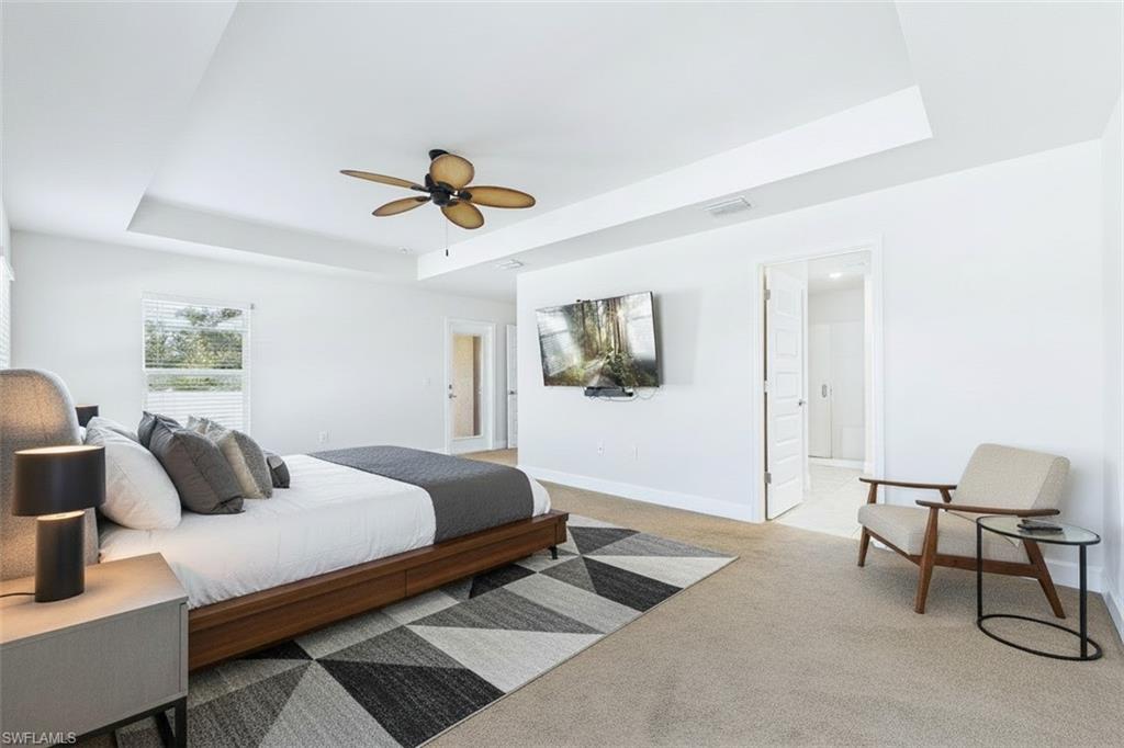 Master Bedroom virtually staged to illustrate size.