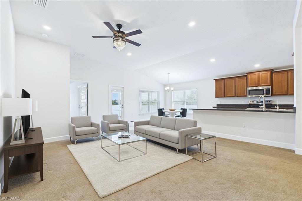 Living Room Virtually Staged to show size.