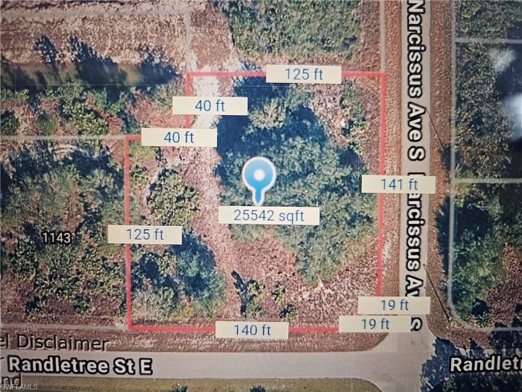 Aerial view of property's location with property boundaries highlighted