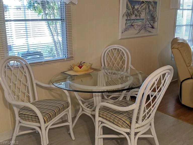 Dining room with wood finished floors