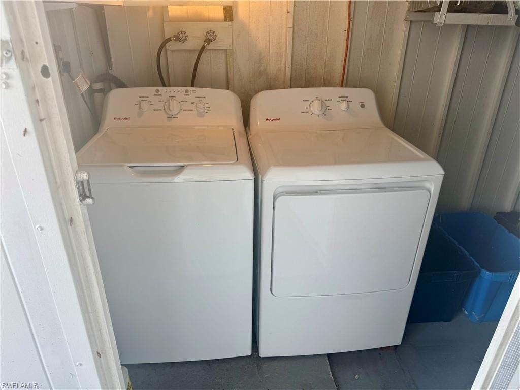 Laundry area featuring washer and clothes dryer